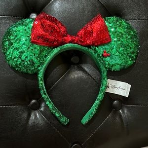Green Christmas Mickey Ears
